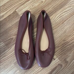 Brown Flats with Classic Design and Rounded Toe